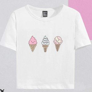 Shein | NWT | Drop Shoulder Graphic Tee | M | White | JIT8120463